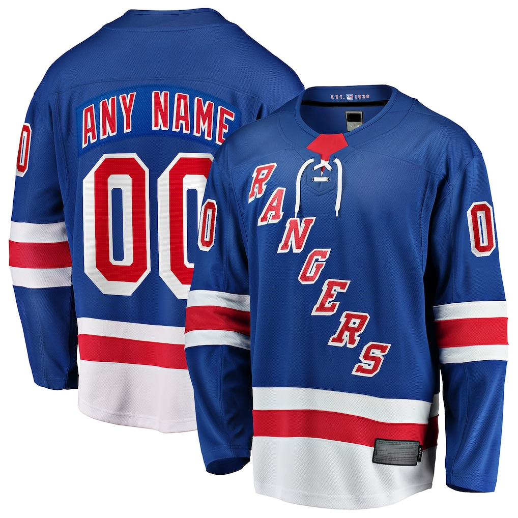 Tlead Custom NY.Rangers Blue Home Breakaway Jerseys