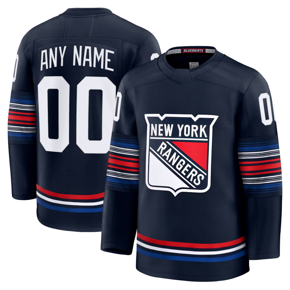Tlead Custom NY.Rangers Navy Alternate Premium Jerseys