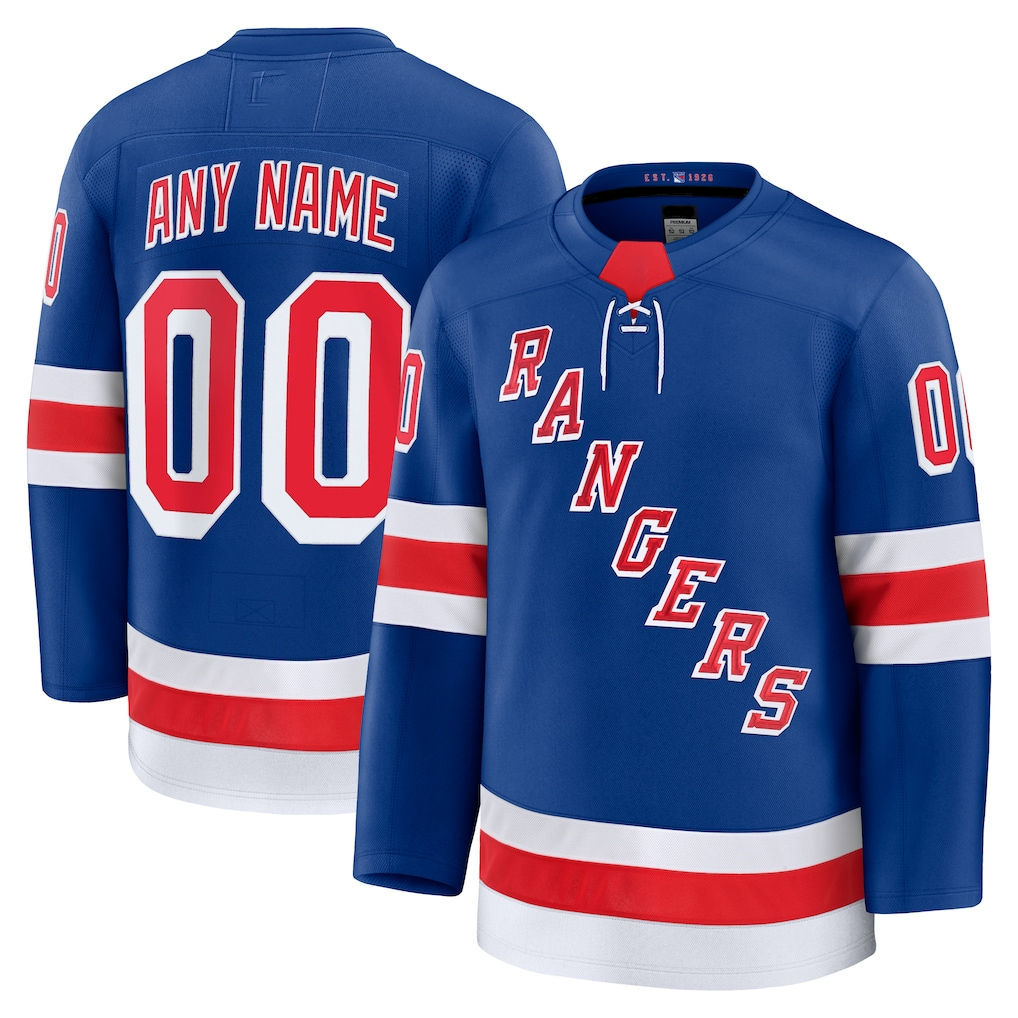 Tlead Custom NY.Rangers Royal Home Premium Jerseys