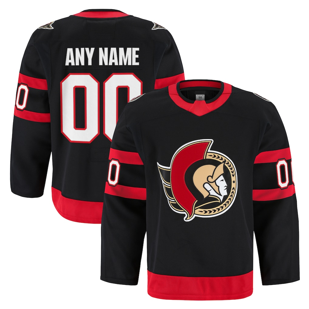 Tlead Custom O.Senators Black Home Authentic Pro Jerseys