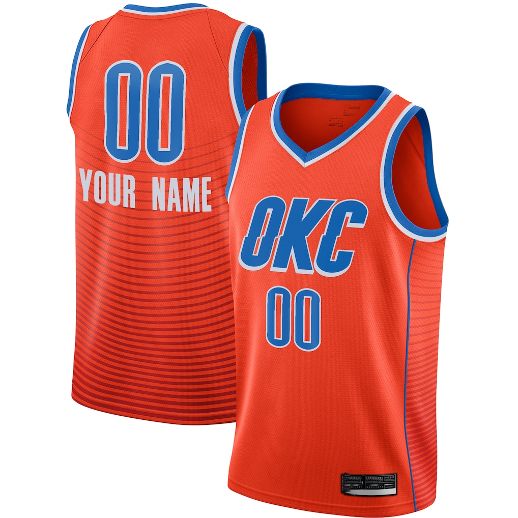 Tlead Custom OC.Thunder Orange Swingman Stitched Jerseys- Statement Edition