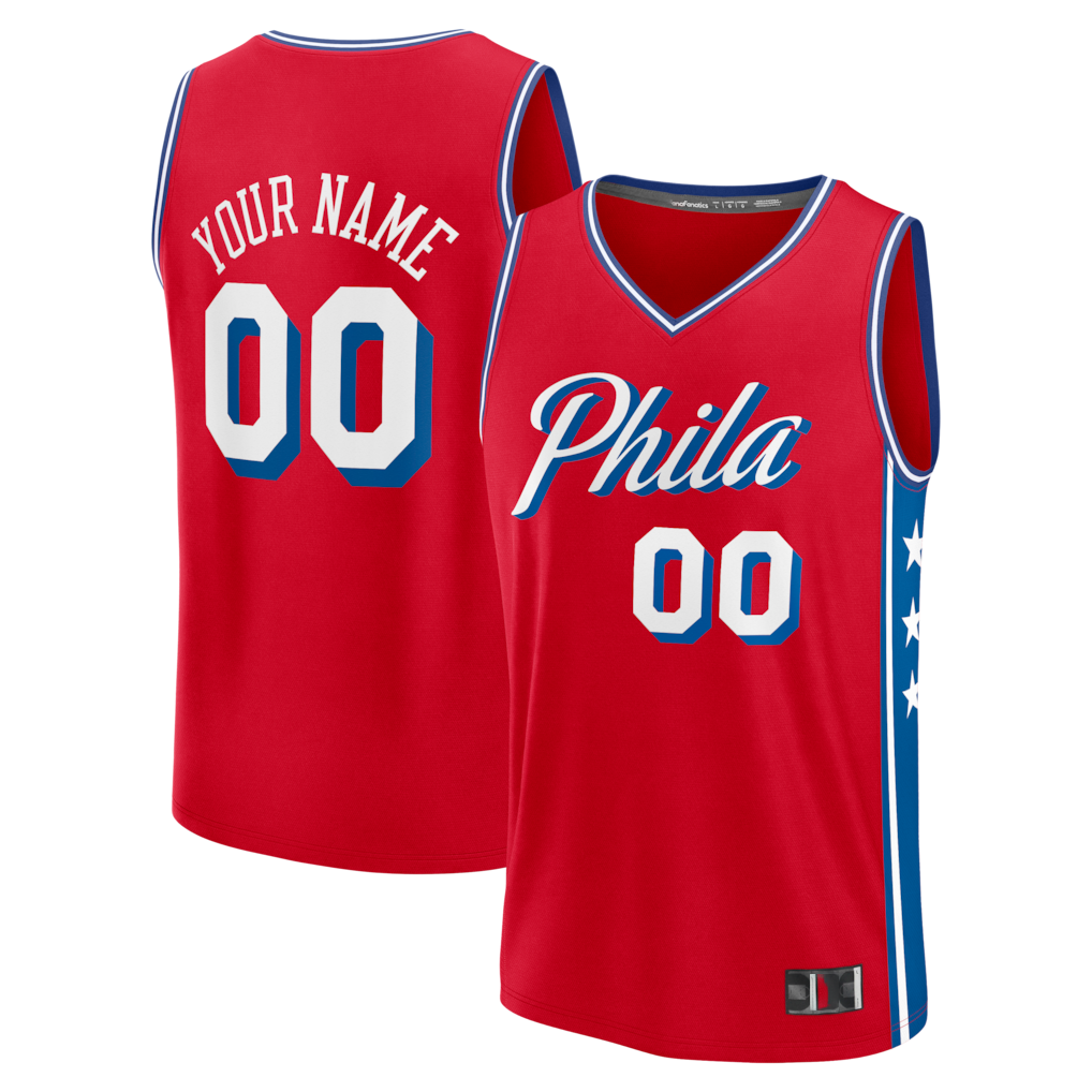 Tlead Custom P.76ers Red Fast Break Jerseys - Icon Edition