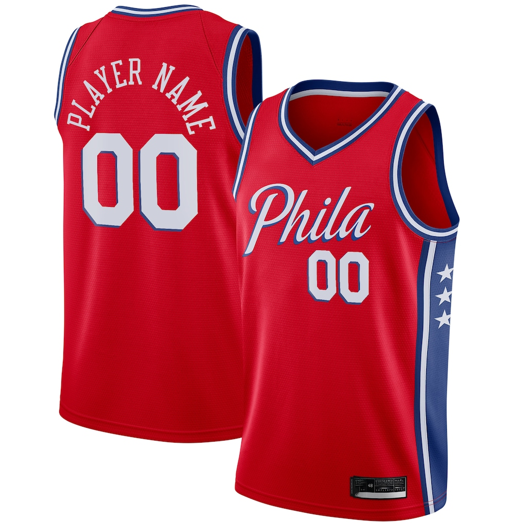 Tlead Custom P.76ers Red Swingman Jerseys - Statement Edition