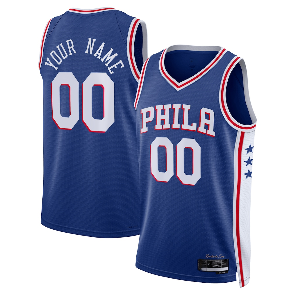 Tlead Custom P.76ers Royal Authentic Jerseys - Icon Edition