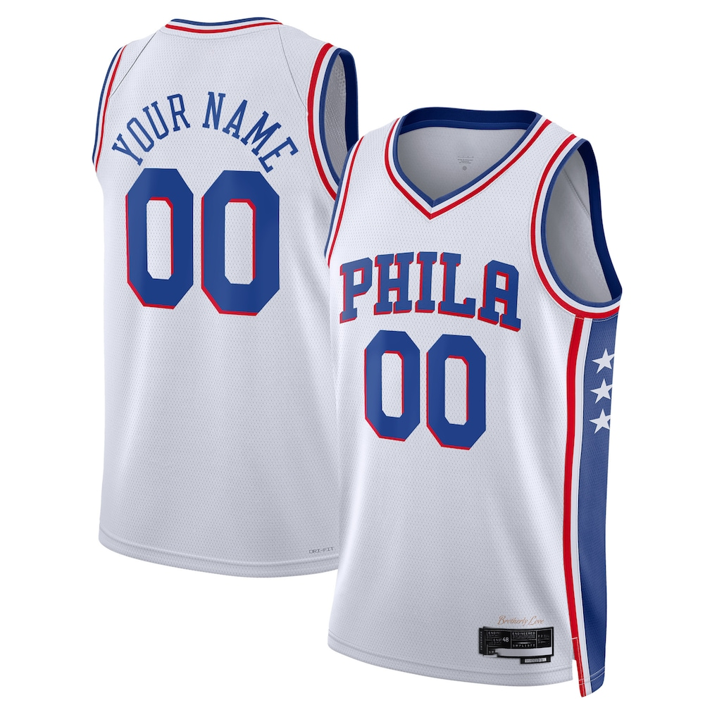 Tlead Custom P.76ers White 2022-23 Swingman Jerseys - Association Edition