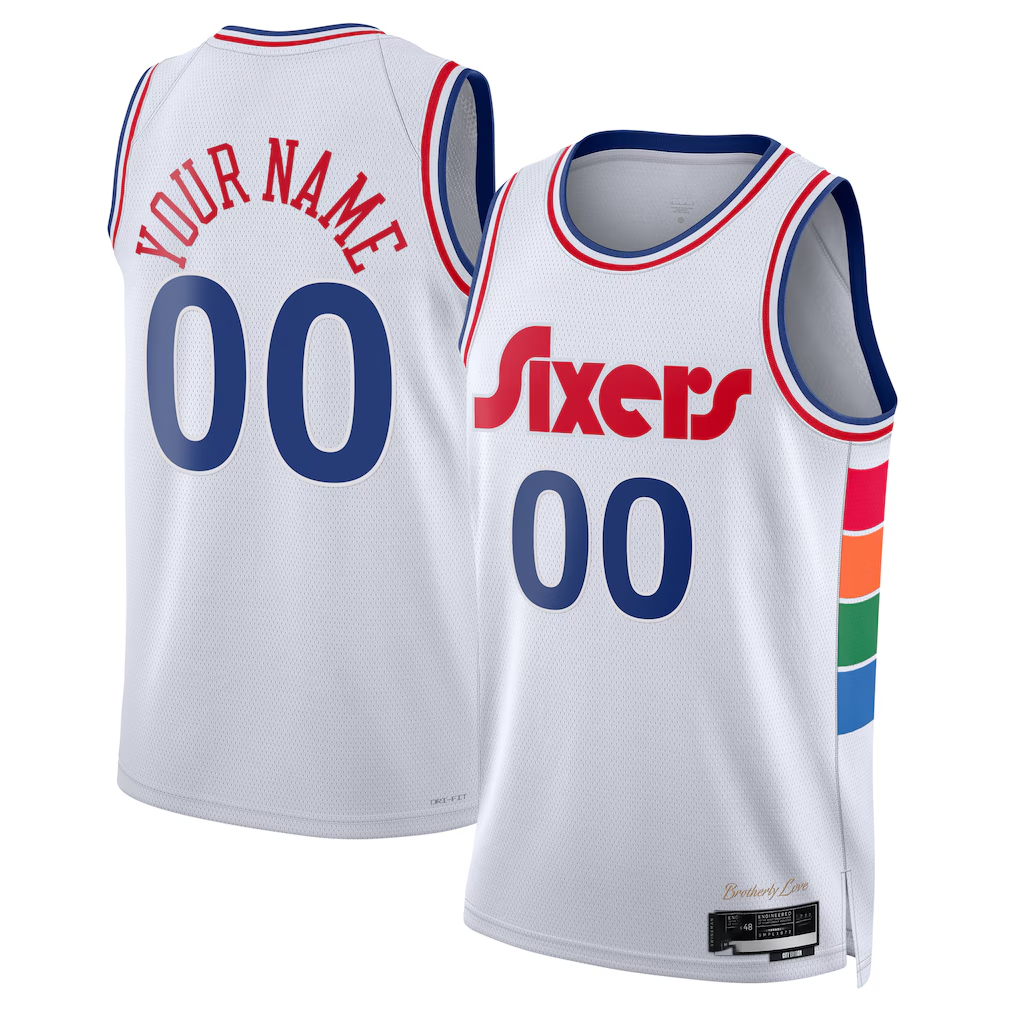 Tlead Custom P.76ers White 2024-25 Swingman Jerseys - City Edition