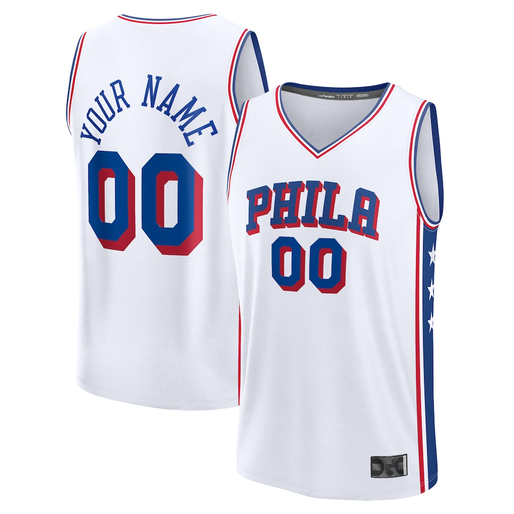 Tlead Custom P.76ers White Fast Break Jerseys - Association Edition