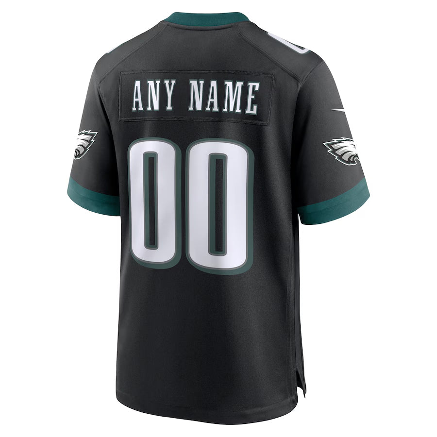 Tlead Custom P.Eagles Black Stitched Alternate Game Stitched Jerseys
