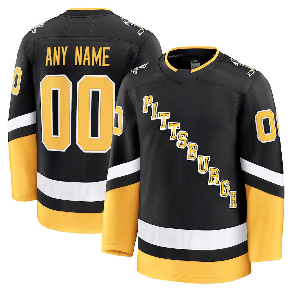 Tlead Custom P.Penguins Black Alternate Premium Jerseys