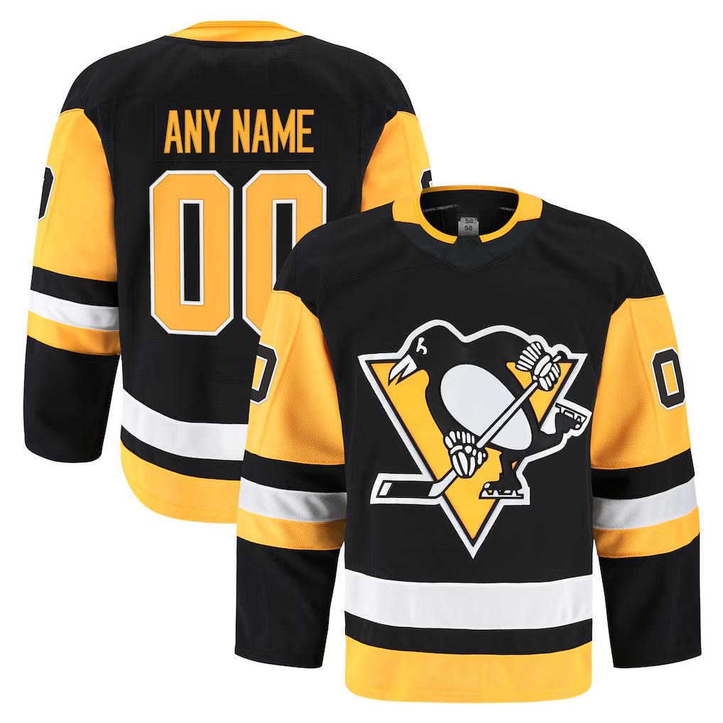Tlead Custom P.Penguins Black Home Authentic Pro Jerseys