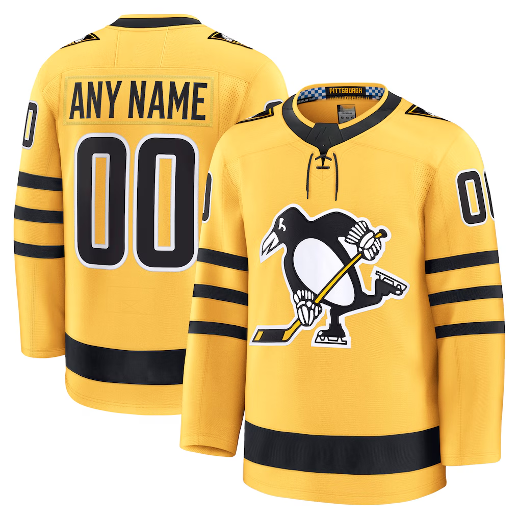 Tlead Custom P.Penguins Gold Alternate Premium Jerseys