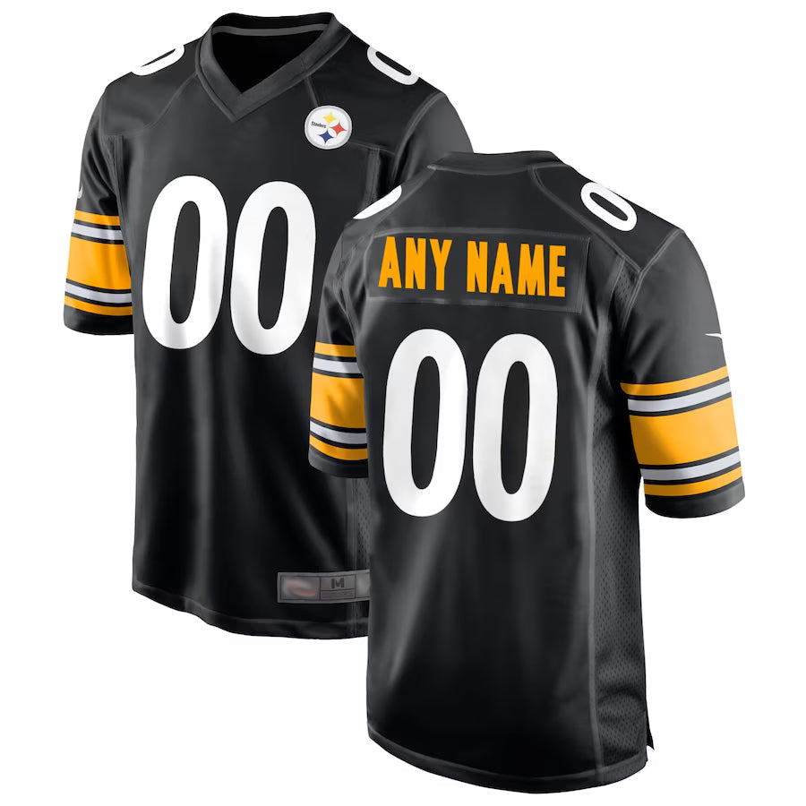 Tlead Custom P.Steelers Black Home Game Stitched Jerseys