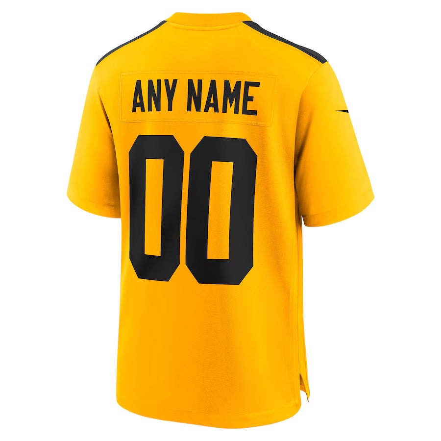 Tlead Custom P.Steelers Gold Alternate Game Stitched Jerseys