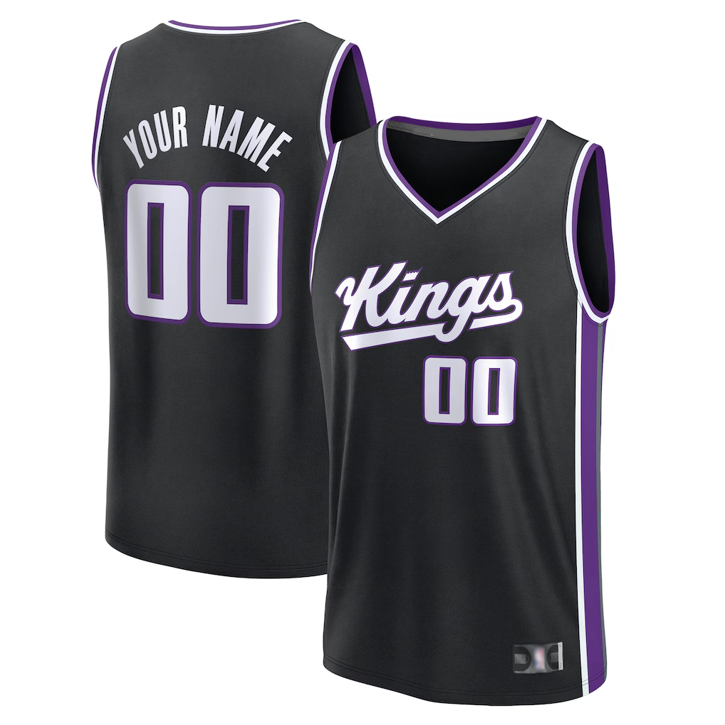 Tlead Custom S.Kings Fanatics Black Fast Break Jerseys - Icon Edition