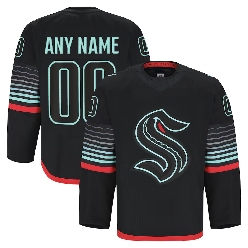 Tlead Custom S.Kraken Black Alternate Authentic Pro Jerseys