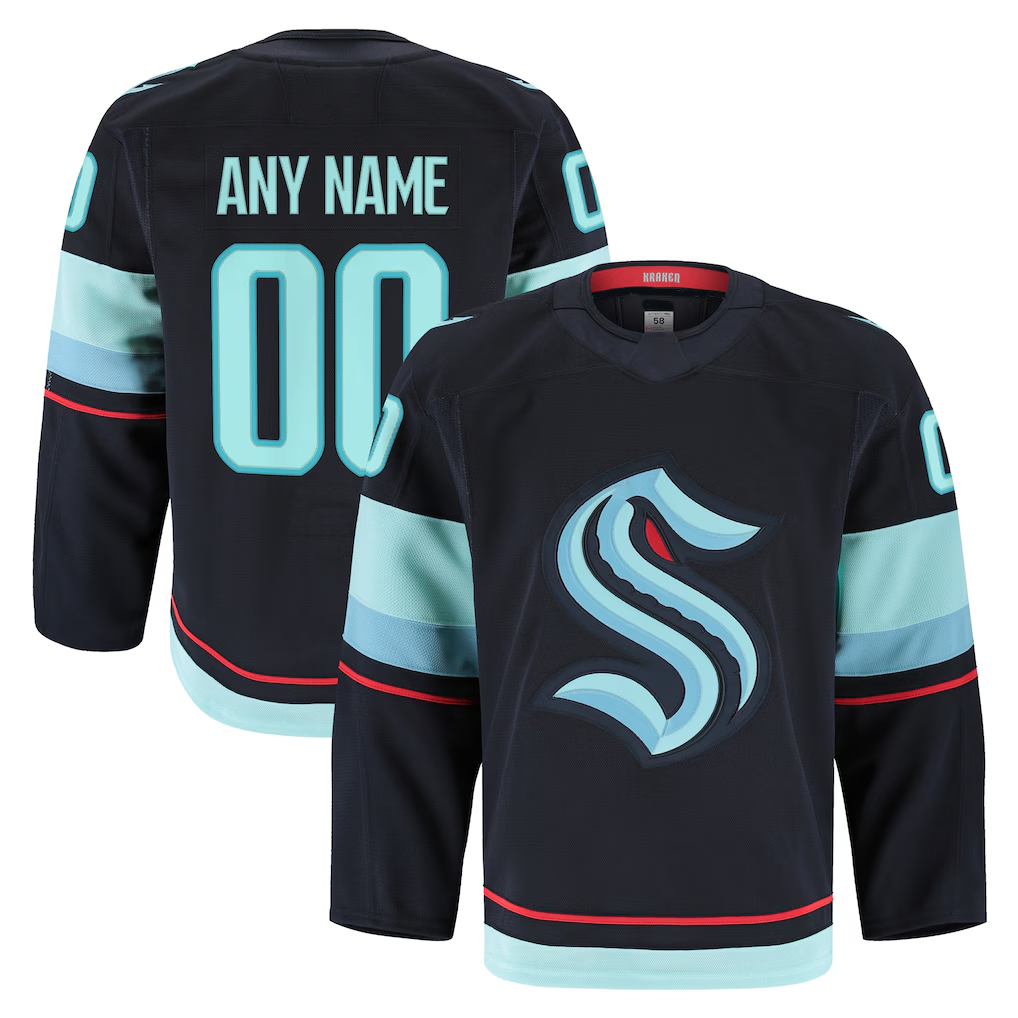 Tlead Custom S.Kraken Navy Home Authentic Pro Jerseys