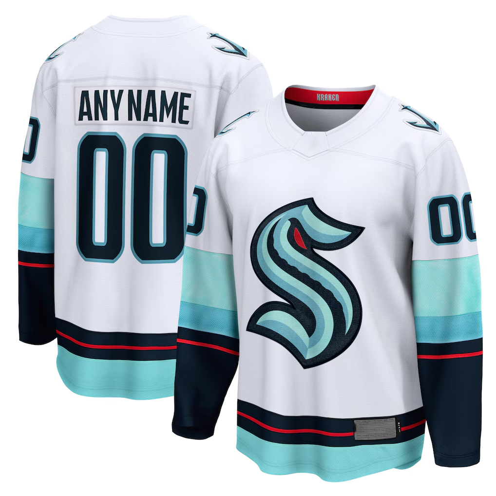 Tlead Custom S.Kraken White Away Breakaway Jerseys