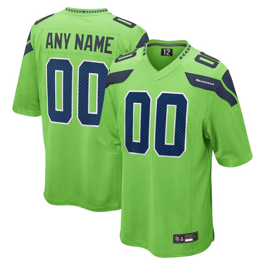 Tlead Custom S.Seahawks Neon Green Alternate Game Stitched Jerseys