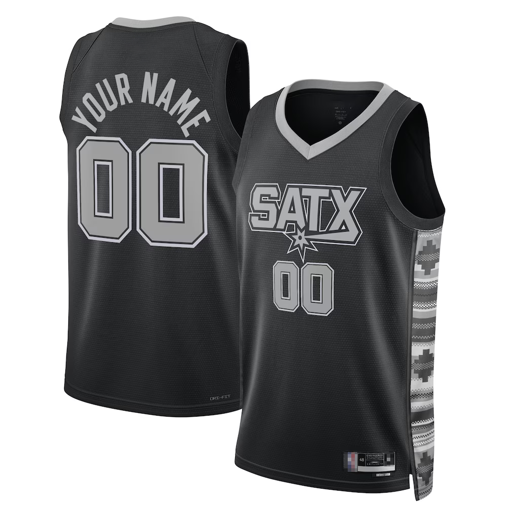 Tlead Custom SA.Spurs Black 2022-2023 Swingman Jerseys - Statement Edition