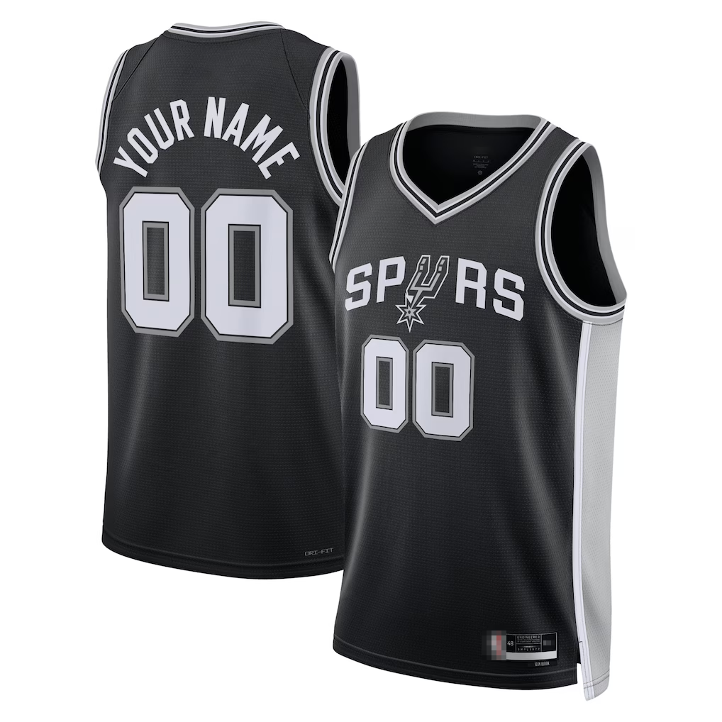 Tlead Custom SA.Spurs Black Swingman Jerseys - Icon Edition