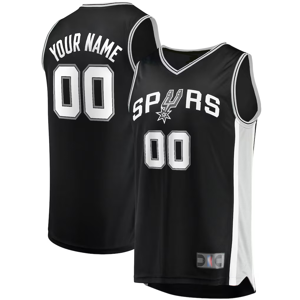 Tlead Custom SA.Spurs Fanatics Black Fast Break Replica Jerseys - Icon Edition