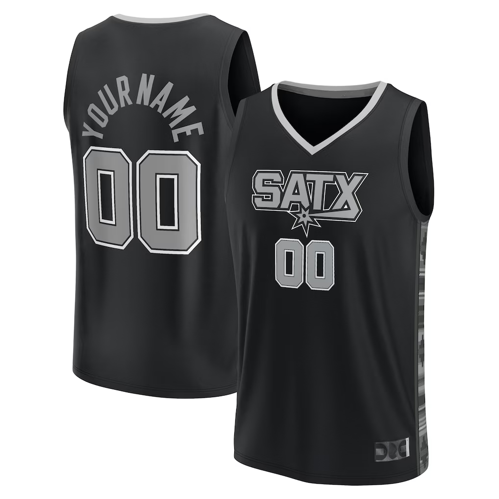 Tlead Custom SA.Spurs Fanatics Black Fast Break Replica Jerseys - Statement Edition