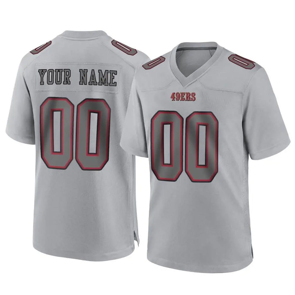 Tlead Custom SF.49ers Gray Atmosphere Fashion Home Game Any Name & Numbers Stitched Jerseys