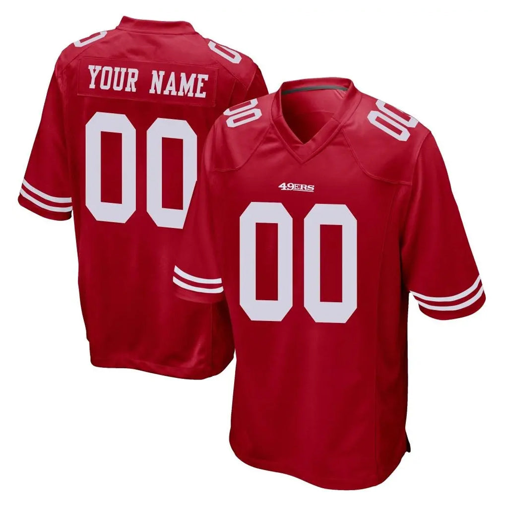 Tlead Custom SF.49ers Red Home Game Any Name & Numbers Stitched Jerseys