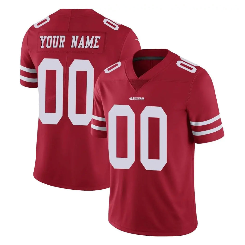 Tlead Custom SF.49ers Red Limited Vapor Untouchable Home Game Any Name & Numbers Stitched Jerseys