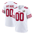Tlead Custom SF.49ers White 80th Game Home Any Name & Numbers Stitched Jerseys