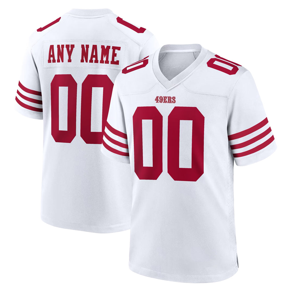 Tlead Custom SF.49ers White Game Home Any Name & Numbers Stitched Jerseys