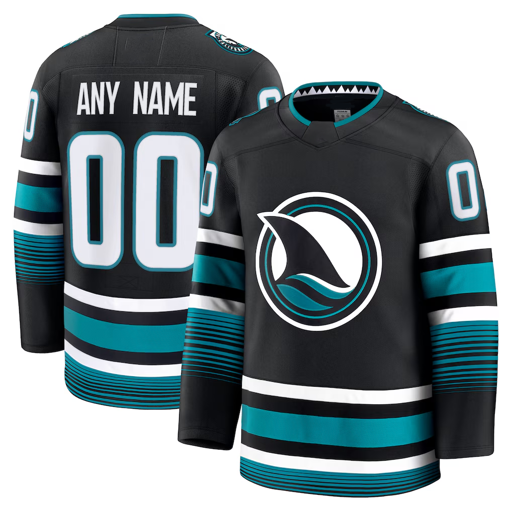 Tlead Custom S.Jose Sharks Black Alternate Premium Jerseys