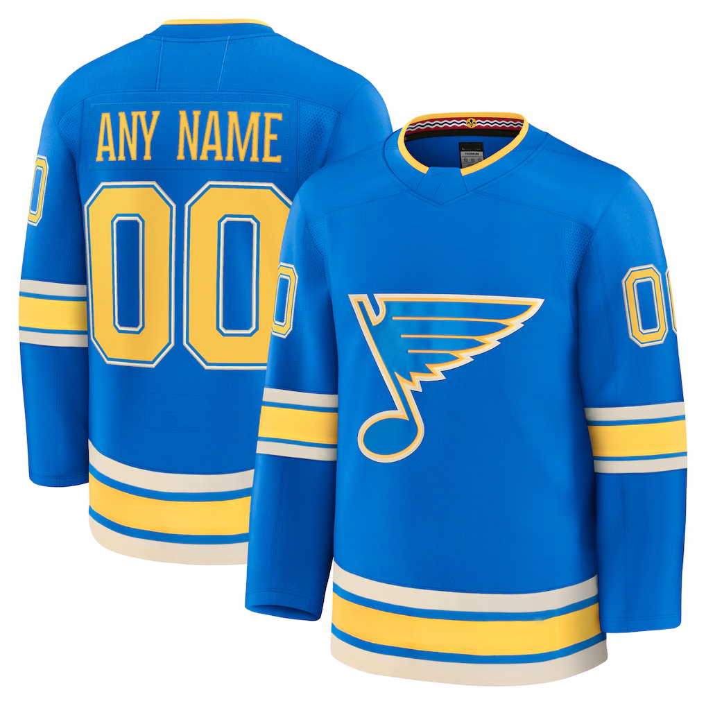 Tlead Custom St.L.Blues Blue Alternate Premium Jerseys