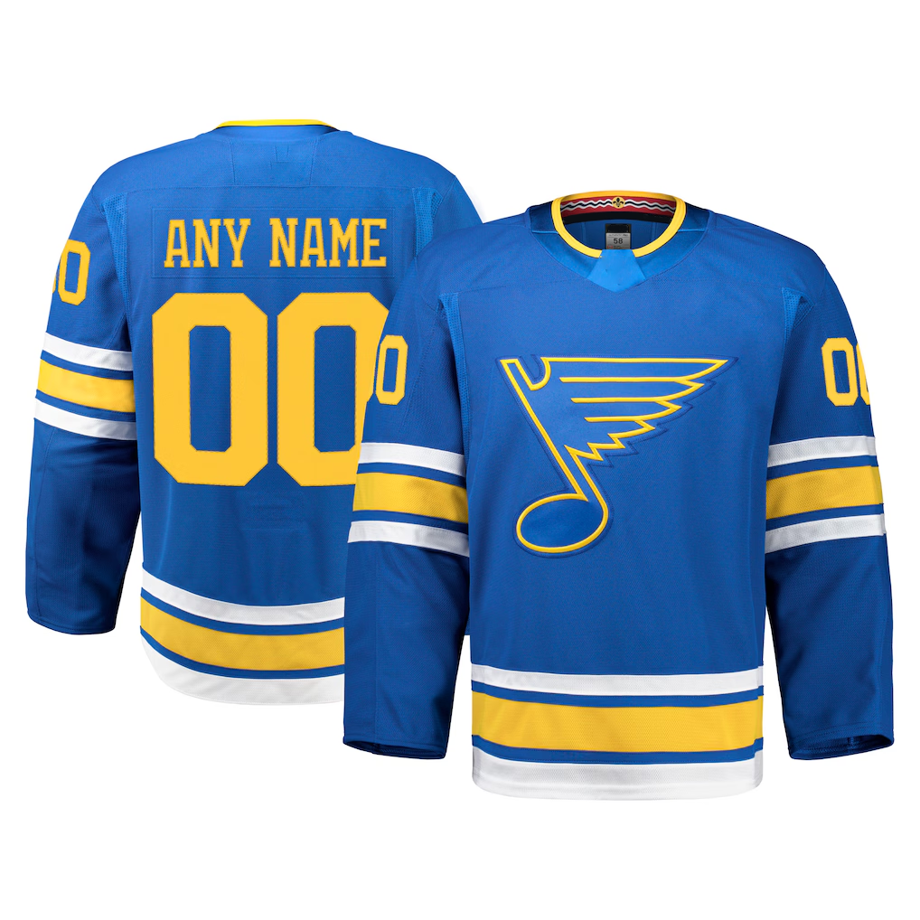 Tlead Custom St.L.Blues Blue Home Authentic Pro Jerseys