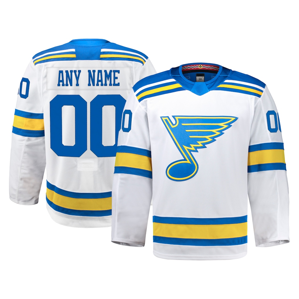 Tlead Custom St.L.Blues White Away Authentic Pro Jerseys