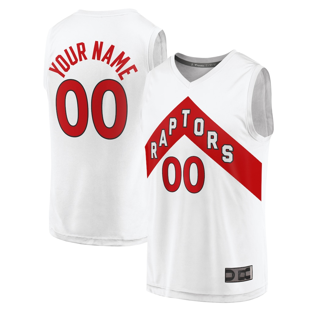 Tlead Custom T.Raptors White Fast Break Custom Replica Jerseys - Association Edition