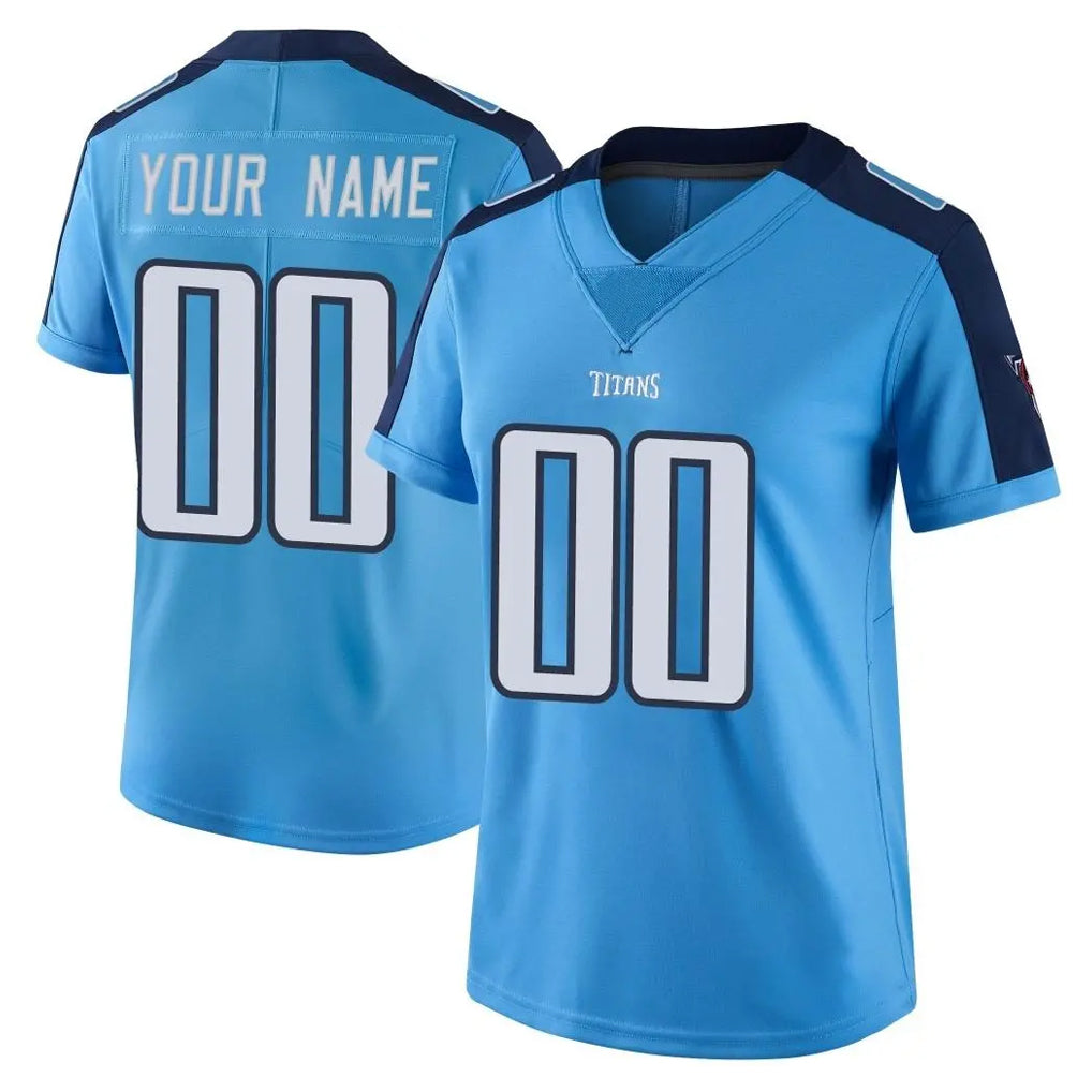 Tlead Custom T.Titans Light Blue Limited Color Rush Home Game Any Name & Numbers Stitched Jerseys