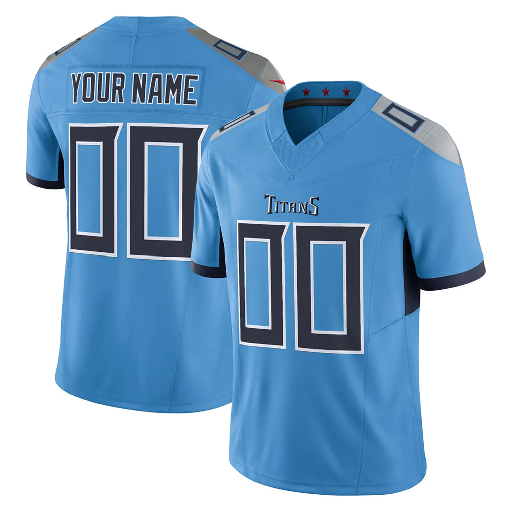 Tlead Custom T.Titans Light Blue Vapor F.U.S.E. Limited Home Game Any Name & Numbers Stitched Jerseys