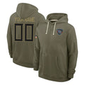 Tlead Custom T.Titans Olive Salute to Service Hoodies Home Game Any Name & Numbers Stitched Jerseys