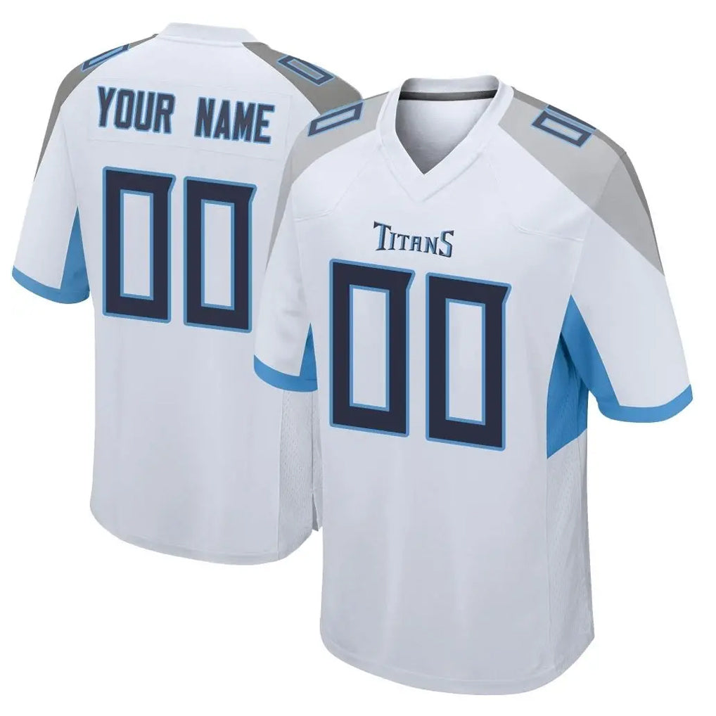 Tlead Custom T.Titans White Home Game Any Name & Numbers Stitched Jerseys
