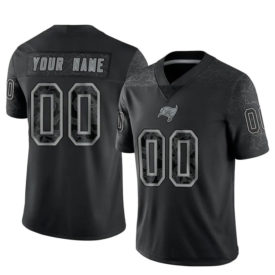 Tlead Custom TB.Buccaneers Black RFLCTV Limited Stitched Jerseys