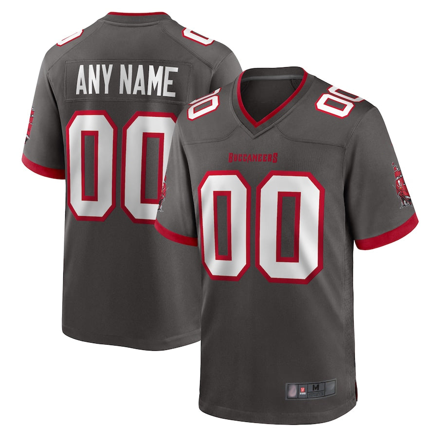 Tlead Custom TB.Buccaneers Pewter Home Game Stitched Jerseys