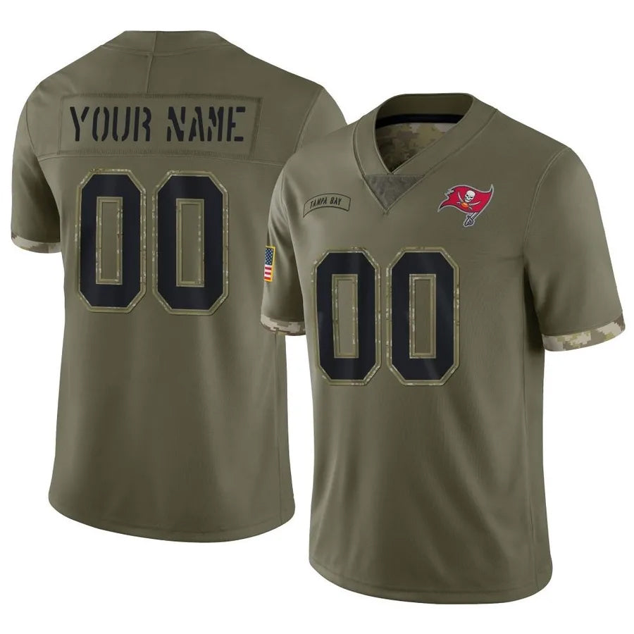 Tlead Custom TB.Buccaneers Salute To Service Olive Stitched Jerseys