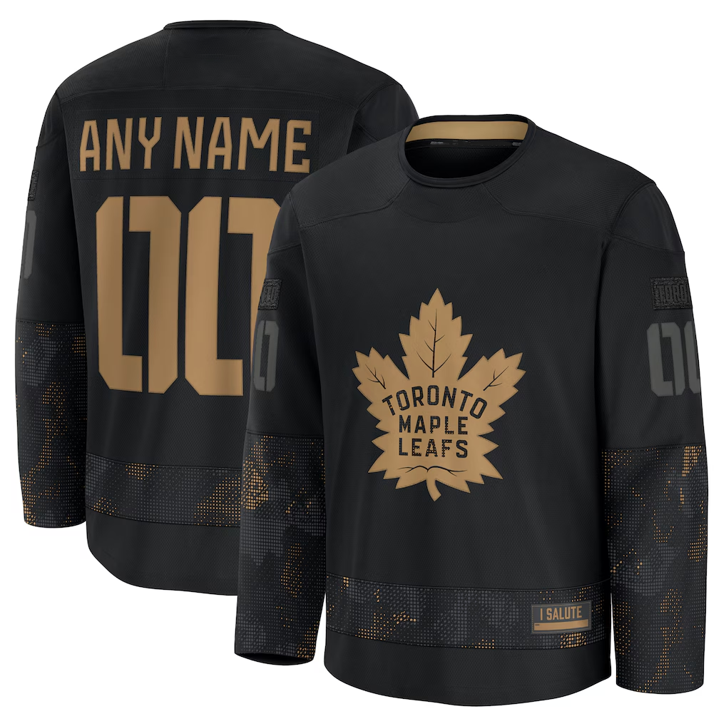Tlead Custom T.Maple Leafs Black 2024 Military Appreciation Practice Jerseys