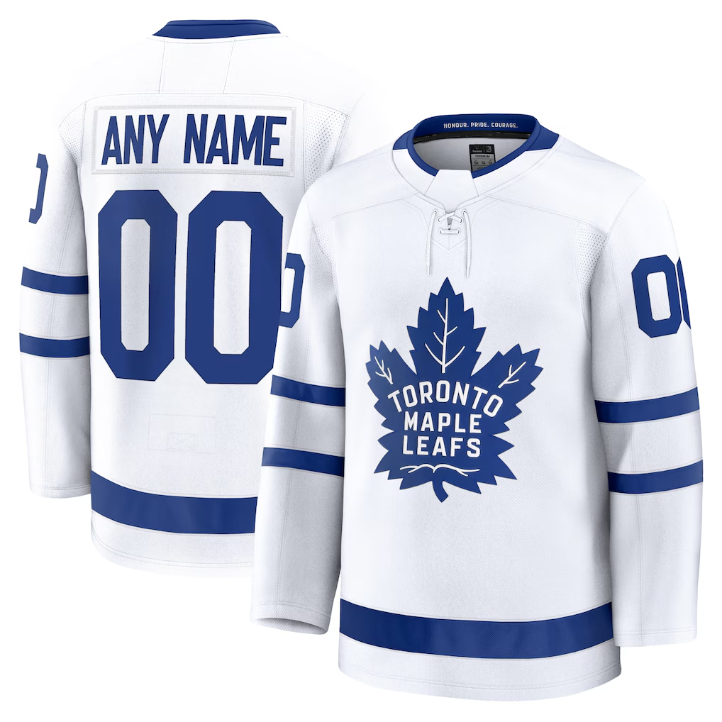 Tlead Custom T.Maple Leafs White Away Premium Jerseys