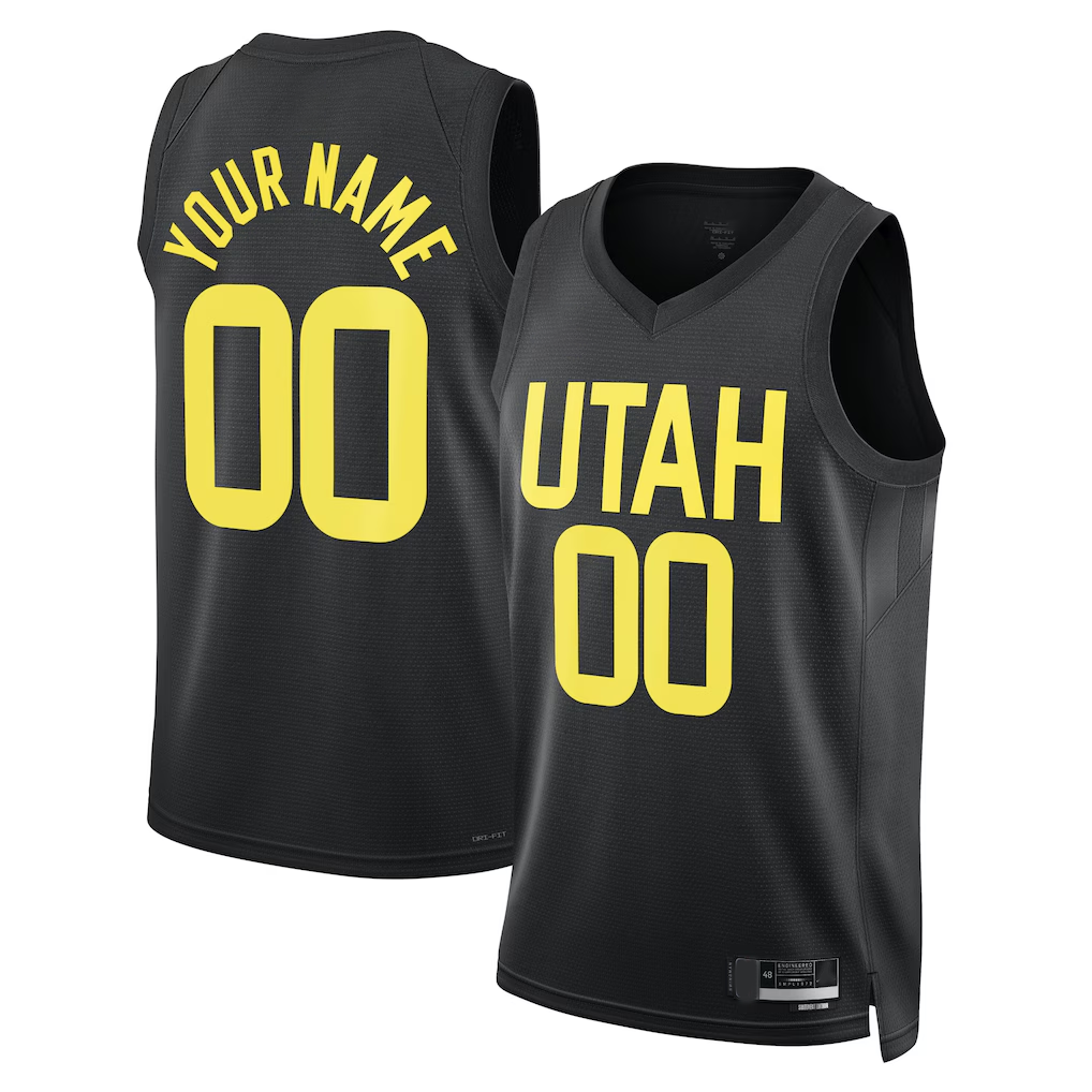 Tlead Custom U.Jazz Black 2022-2023 Swingman Jerseys- Statement Edition