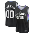 Tlead Custom U.Jazz Fanatics Black Fast Break Jerseys - Statement Editio