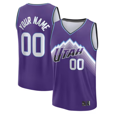 Tlead Custom U.Jazz Fanatics Purple Fast Break Replica Custom Jerseys - Icon Edition