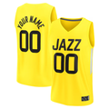 Tlead Custom U.Jazz Fanatics Yellow Fast Break Replica Jerseys - Icon Edition