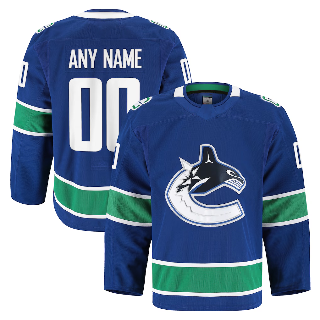 Tlead Custom V.Canucks Blue Home Authentic Pro Jerseys